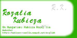 rozalia kubicza business card